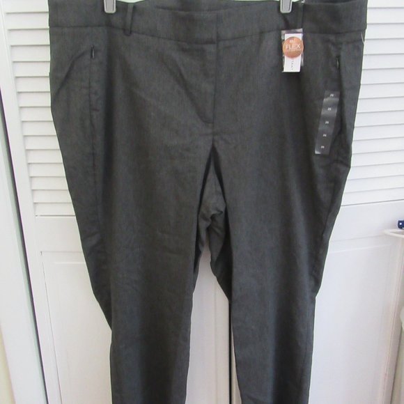 NWT! Lane Bryant Grey Pants with Magic Flex Waistband - Size 26 - Picture 2 of 8
